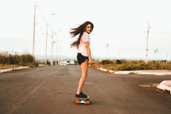 Woman riding board